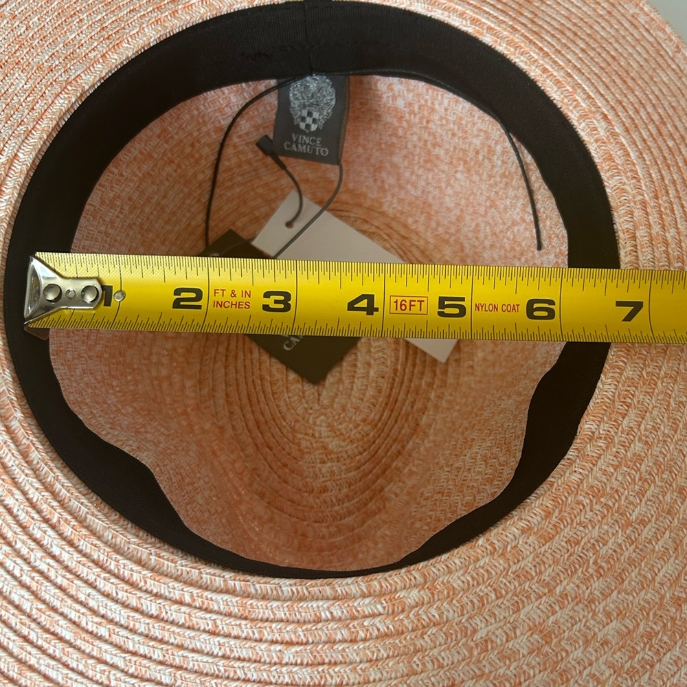 Vince Camuto Coral Straw Fedora with Cream Band - Picture 5 of 5